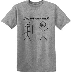 imageI Got Your Back Stick Figure Graphic Friendship Novelty Sarcastic Funny T ShirtSport Grey
