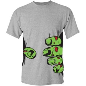 imageIm Fine Movie Halloween Zombie Shark Bite Graphic Novelty Very Funny T ShirtGrey Sport