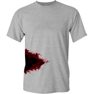 imageIm Fine Movie Halloween Zombie Shark Bite Graphic Novelty Very Funny T ShirtSp Grey