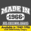 imageBorn in 1966 Original Parts Funny Birthday T ShirtDusk