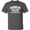 imageBorn in 1951 Original Parts Funny Birthday T ShirtCharcoal