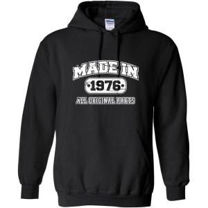 image42nd Birthday Hoodie Made In 1976 Sweatshirt Mens Funny Hoodie 3XL Black