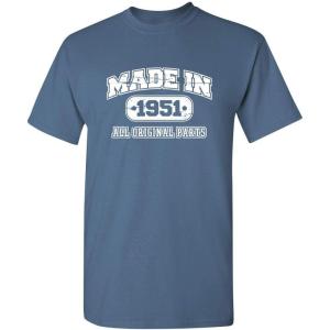 imageBorn in 1951 Original Parts Funny Birthday T ShirtDusk