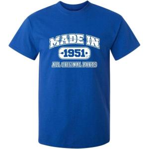 imageBorn in 1951 Original Parts Funny Birthday T ShirtRoyal