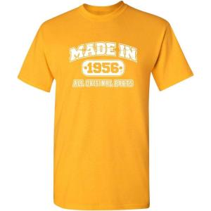 imageBorn in 1956 Original Parts Funny Birthday T ShirtGold