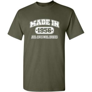 imageBorn in 1956 Original Parts Funny Birthday T ShirtMilitary