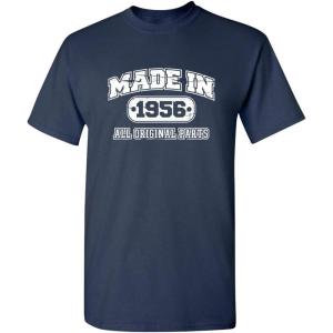 imageBorn in 1956 Original Parts Funny Birthday T ShirtNavy