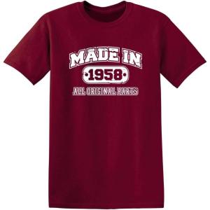 imageBorn in 1958 Original Parts Funny Birthday T ShirtGarnet