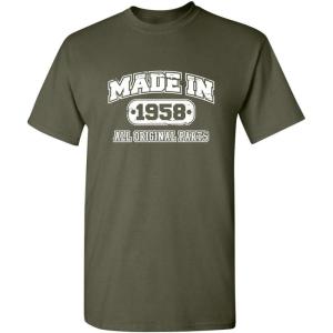 imageBorn in 1958 Original Parts Funny Birthday T ShirtMilitary
