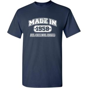 imageBorn in 1958 Original Parts Funny Birthday T ShirtNavy