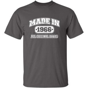 imageBorn in 1966 Original Parts Funny Birthday T ShirtCharcoal