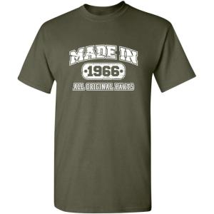imageBorn in 1966 Original Parts Funny Birthday T ShirtMilitary