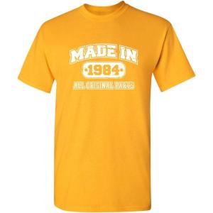 imageBorn in 1984 Original Parts Funny Birthday T ShirtGold