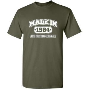 imageBorn in 1984 Original Parts Funny Birthday T ShirtMilitary
