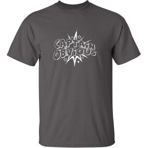imageCaptain Obvious Mens Adult Humor Graphic Novelty Sarcastic Funny T ShirtCharcoal