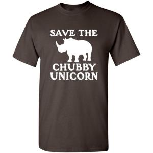 imageSave The Chubby Unicorn Novelty Graphic Sarcastic Funny T ShirtBrown