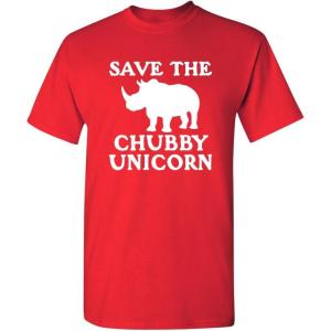 imageSave The Chubby Unicorn Novelty Graphic Sarcastic Funny T ShirtRed