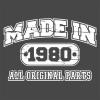 imageBorn in 1980 Original Parts Funny Birthday T ShirtGarnet