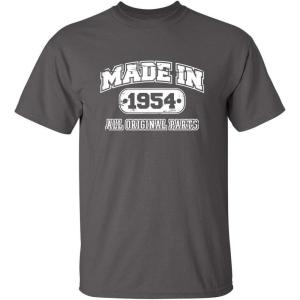 imageBorn in 1954 Original Parts Funny Birthday T ShirtCharcoal