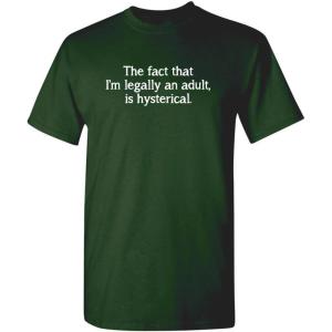 imageThe Fact That Im Legally an Adult Birthday Gift Idea Humor Sarcasm Funny T ShirtForest