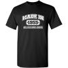 imageBorn in 1955 Original Parts Funny Birthday T ShirtBlack