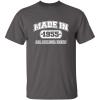 imageBorn in 1955 Original Parts Funny Birthday T ShirtCharcoal