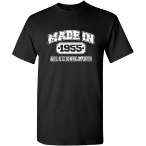 imageBorn in 1955 Original Parts Funny Birthday T ShirtBlack