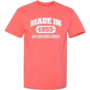 imageBorn in 1955 Original Parts Funny Birthday T ShirtCoral