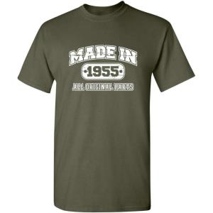 imageBorn in 1955 Original Parts Funny Birthday T ShirtMilitary