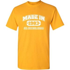 imageBorn in 1983 Original Parts Funny Birthday T ShirtGold