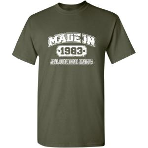imageBorn in 1983 Original Parts Funny Birthday T ShirtMilitary