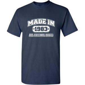 imageBorn in 1983 Original Parts Funny Birthday T ShirtNavy