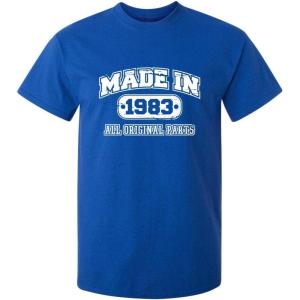 imageBorn in 1983 Original Parts Funny Birthday T ShirtRoyal