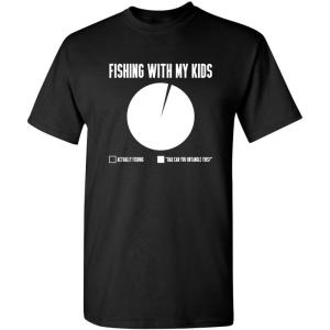 imageFishing with My Kids Fisherman Dad Father Novelty Sarcastic Mens Funny T ShirtBlack