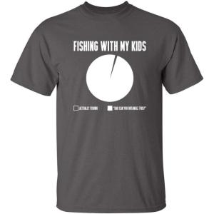 imageFishing with My Kids Fisherman Dad Father Novelty Sarcastic Mens Funny T ShirtCharcoal