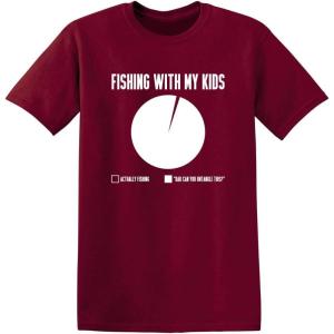 imageFishing with My Kids Fisherman Dad Father Novelty Sarcastic Mens Funny T ShirtGarnet