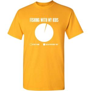 imageFishing with My Kids Fisherman Dad Father Novelty Sarcastic Mens Funny T ShirtGold