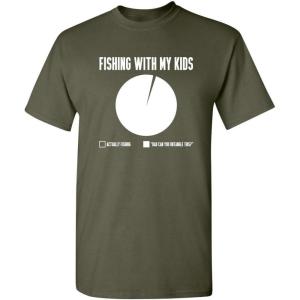 imageFishing with My Kids Fisherman Dad Father Novelty Sarcastic Mens Funny T ShirtMilitary