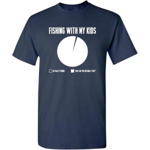 imageFishing with My Kids Fisherman Dad Father Novelty Sarcastic Mens Funny T ShirtNavy