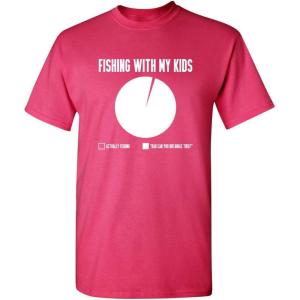 imageFishing with My Kids Fisherman Dad Father Novelty Sarcastic Mens Funny T ShirtPink