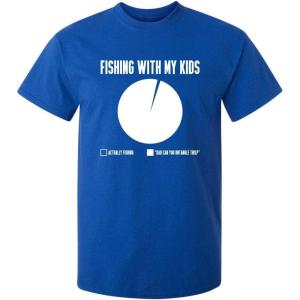 imageFishing with My Kids Fisherman Dad Father Novelty Sarcastic Mens Funny T ShirtRoyal