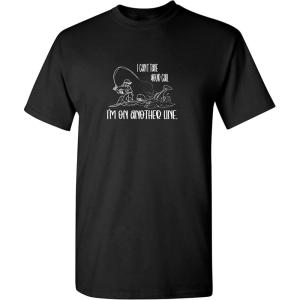 imageI Cant Take Your Call Im On Another Line Fishing Mens Hunting Funny T ShirtBlack