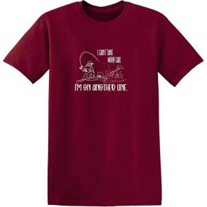 imageI Cant Take Your Call Im On Another Line Fishing Mens Hunting Funny T ShirtGarnet