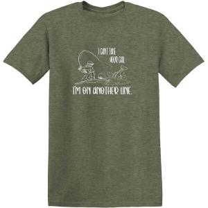 imageI Cant Take Your Call Im On Another Line Fishing Mens Hunting Funny T ShirtHeather Military