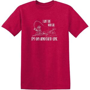 imageI Cant Take Your Call Im On Another Line Fishing Mens Hunting Funny T ShirtHeather Red
