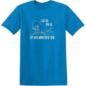 imageI Cant Take Your Call Im On Another Line Fishing Mens Hunting Funny T ShirtHeather Sapphire