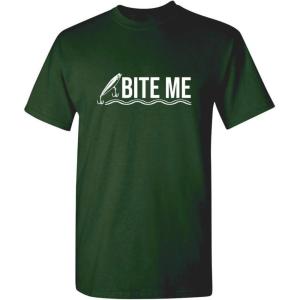 imageBite Me Fishing Fisherman Lure Bait Mens Novelty Sarcastic Funny T ShirtForest