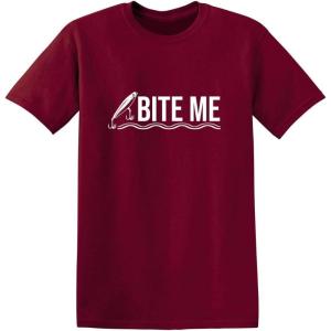 imageBite Me Fishing Fisherman Lure Bait Mens Novelty Sarcastic Funny T ShirtGarnet