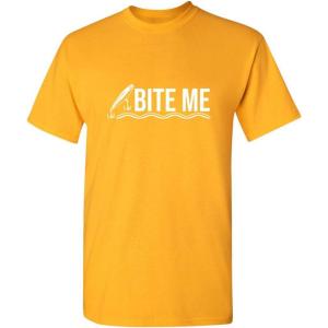imageBite Me Fishing Fisherman Lure Bait Mens Novelty Sarcastic Funny T ShirtGold