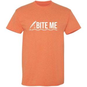 imageBite Me Fishing Fisherman Lure Bait Mens Novelty Sarcastic Funny T ShirtSunset